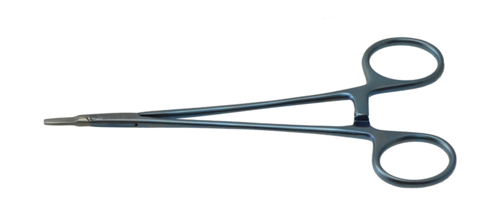 Titanium Ryder Needle Holder, Jaw Surfaces Impregnated W/ Fine Tungsten Carbide Dust, 6 3/4" (17.0 Cm)